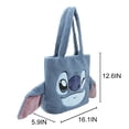 thumbnail image 4 of Lilo & Stitch Stitch Face Blue with 3D Ears 16" Plush shoulder bag large Tote Handbag, 4 of 7