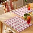 thumbnail image 4 of Pink Bow Placemats Set of 6, Vintage Spring Retro Bow Plaid Linen Texture Farm Non-Slip Place Mats Washable Table Mats for Kitchen Dining Table Decorations Indoor/Outdoor, 4 of 9