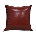 thumbnail image 2 of Oil Wax Leather Solid Color Pillow Cover, Throw Pillow Cover 17.72x17.72 Inch, All Season Decorative Pillow Case for Couch Sofa Porch Chair Indoor Outdoor Home Decor, 2 of 6