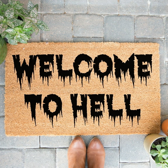 Doormat Welcome To Hell Welcome Mat Funny Doormat Funny Gift Halloween (18" x 30") #4431