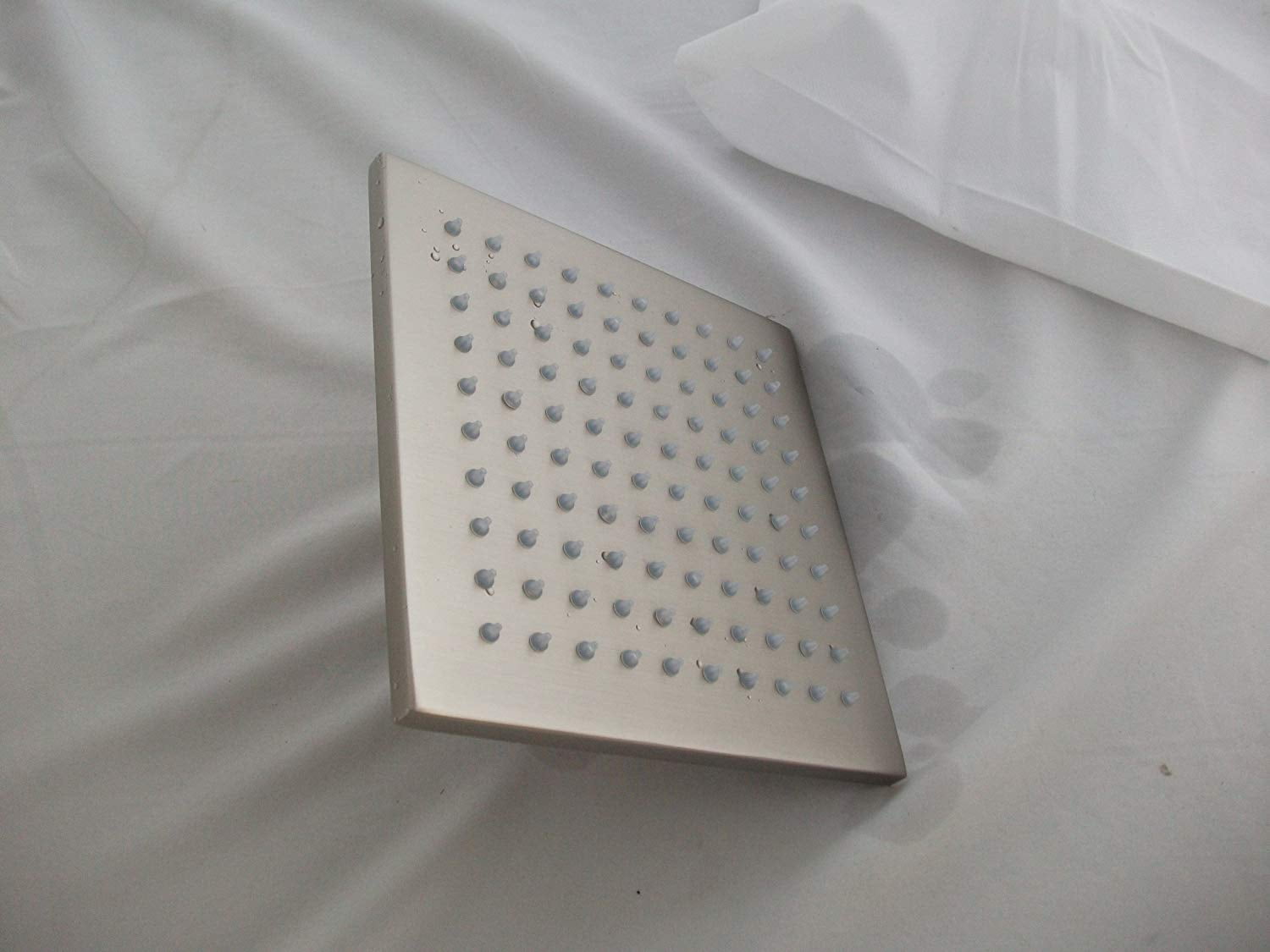 Cascada 8 Inch Wall Mount Square Multi Color LED Rain Shower Head, Brushed Nickel (include Shower Arm)