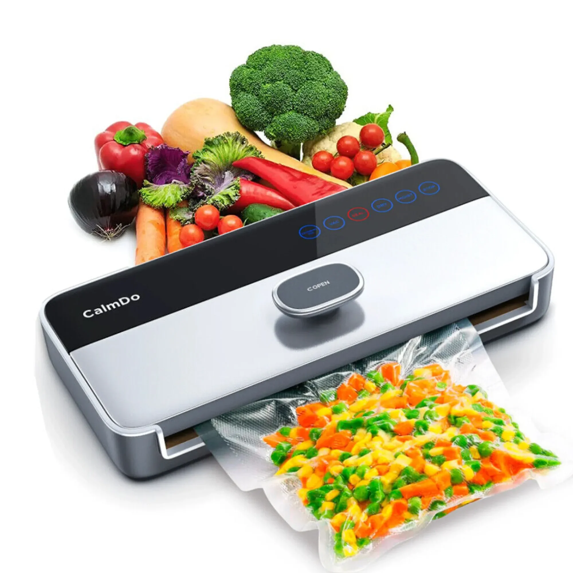 CalmDo Vacuum Sealer Machine, Fully Automatic Food Vacuum Sealer with 5