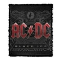 thumbnail image 1 of ACDC Blanket, 50'x60' Black Ice Woven Tapestry Cotton Blend Fringed Throw, 1 of 5