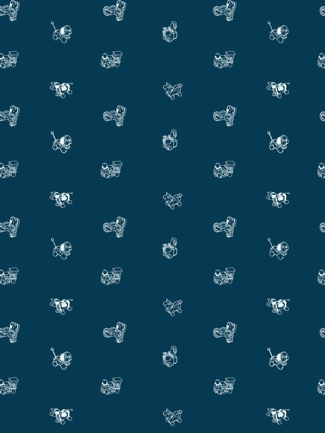 Pull Toys Removable Vinyl Wallpaper By Fisher-Price - Indigo