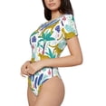 thumbnail image 2 of The Xecao Summer Leopard Women's Crew Neck Body Suit, a short-sleeved bodysuit and basic swimsuit, both comfort and style for dating and daily life, 2 of 9