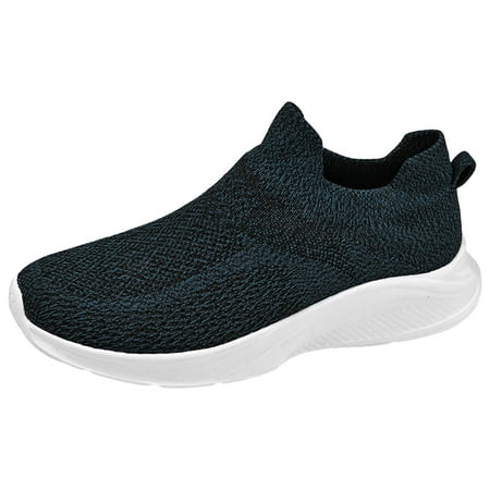 Huesdet Sneakers for Men Slip Ons Men Sports Shoes FashiOnable New Pattern Simple Solid Color Lightweight Fitting Comfortable Flat Bottomed Casual Shoes(Blue 11)