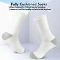 thumbnail image 4 of NevEND 6 Pairs Men's Women's Athletic Cotton Casual Crew Solid Sport Socks White Size 9-11, 4 of 7
