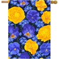 thumbnail image 2 of Spring Yellow and Blue Flowers Garden Yard Flag 28 x 40 Inch, Buttercups Pansies and Forget-me-nots Double Sided Outdoor Decorative Welcome flags Banners for Home House Lawn Patio, 2 of 3