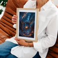 thumbnail image 4 of Astronaut Helmet in Space - Digital Art Surrealism Astronaut Space Fantasy Milky Way Sci-Fi Cosmic Oak Framed Wall Art Print 12 x 16 inches, 4 of 15