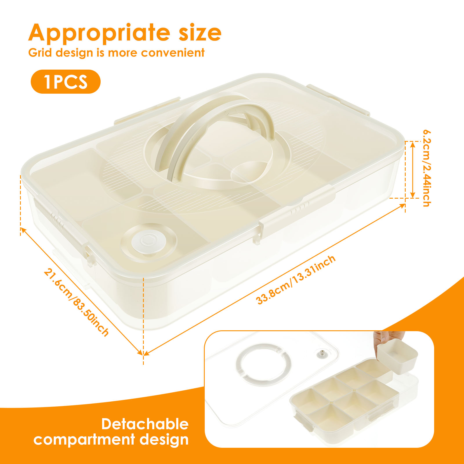 Snackle Box – 2-teiliges Aufbewahrungs-Set Mit 8 Fächern, Deckel & Griff – Ideal Für Picknick & Party