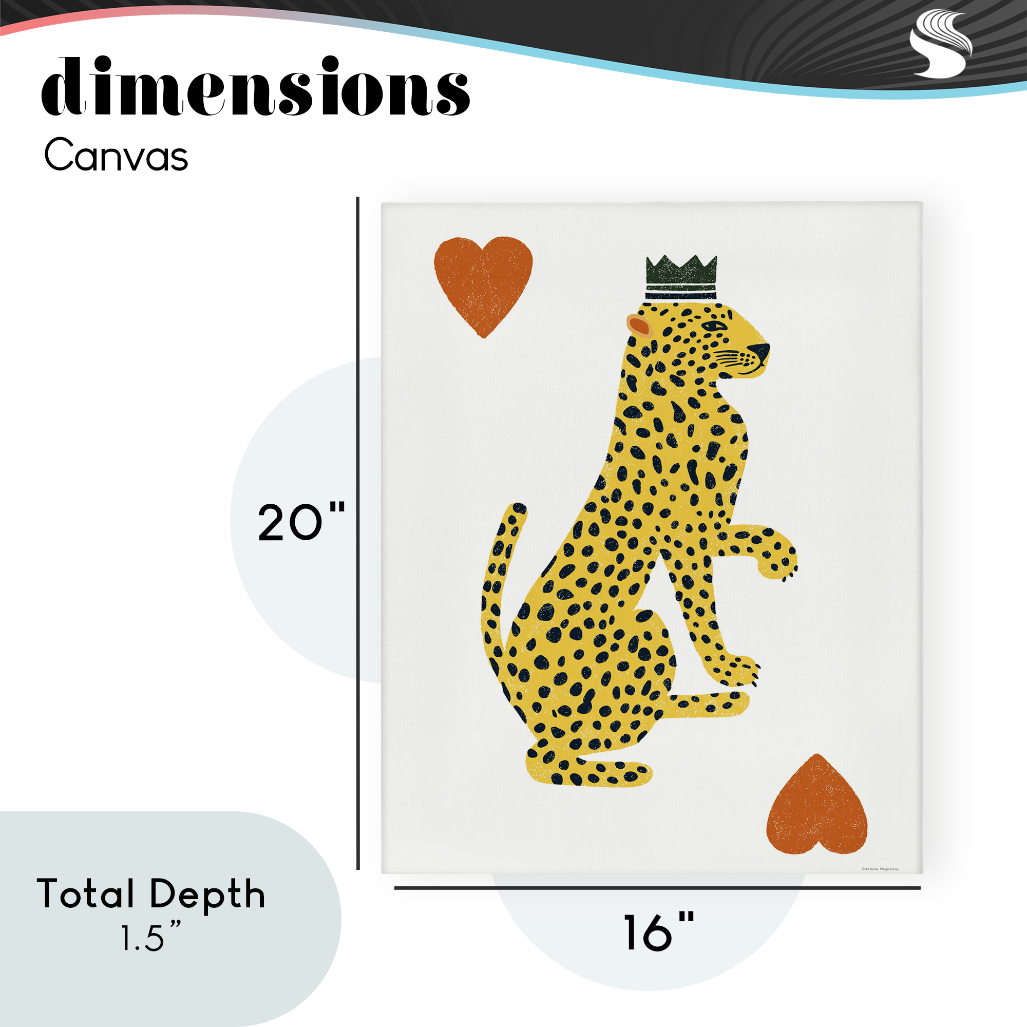 Leopard & Hearts Card Canvas Wall Art, design by Svetlana Aleynikova