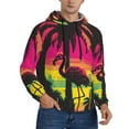 thumbnail image 2 of Sikiie Flamingo And Palm Trees At Sunset Men's Hoodie, Essentials Hoodie, Sweatshirt, Pullover Hooded Sweatshirt for Men-Medium, 2 of 7