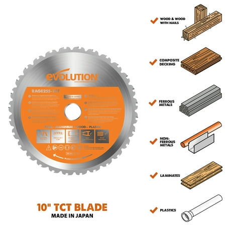 

Evolution Power Tools 10 Multi-Material Blade RAGE255BLADE