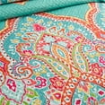 thumbnail image 3 of JML 3 Piece Quilt Set Queen Size,Lightweight Microfiber Bedspread Coverlet,Turquoise & Tangerine, 3 of 5