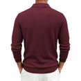 thumbnail image 6 of Aimik Polo Shirts for Men Long Sleeve Ribbed Texture Button Placket Casual Solid Shirts Fall Winter Lightweight Cozy Collared Tops, 6 of 6