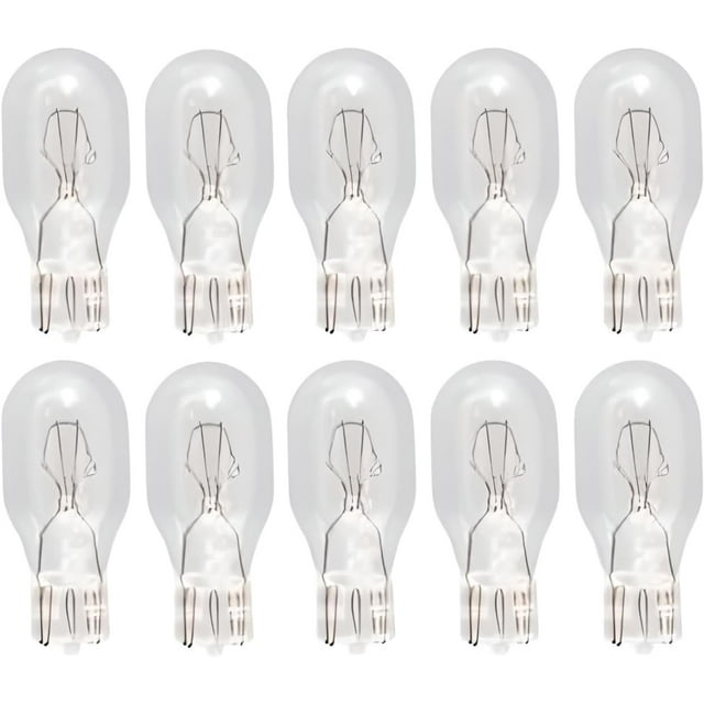 -12V Miniature Light Bulbs for RV Camper Trailers - Push-in Bulbs for Motorhomes, Clear Wedge Base- Pack of 10