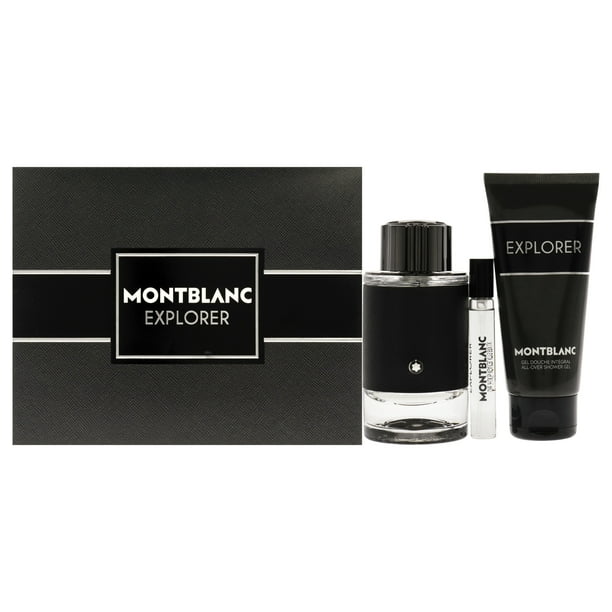 Mont Blanc Explorer Mont Blanc para hombres Juego de regalo 3 piezas EDP 3,3 oz EDP 7,5 ml gel de ducha 3,3 oz