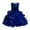 Blue, variant on Toddler Girls Bowknot Layered Ruffle Rose Applique Dress Mini Sleeveless Crew Neck Pageant Formal Party Gown