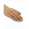 thumbnail image 3 of PalmBeach Jewelry 1/10 TCW Round Diamond Curb-Link Ring in 14k Gold Over .925 Sterling Silver, 3 of 5