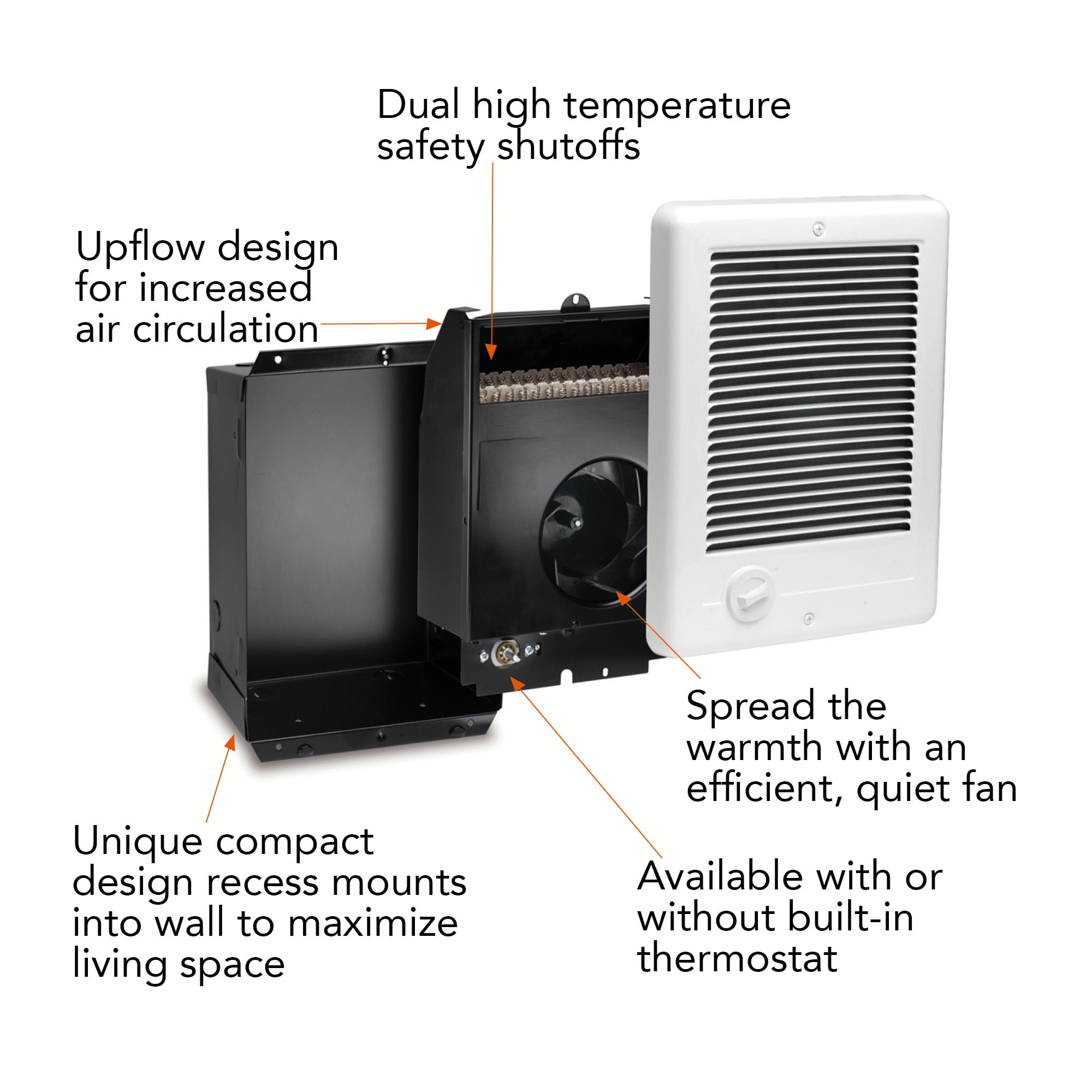 Cadet 67507 Com-Pak Plus Fan Heater 2000 W, 240 V, White Sansujyuku sansujyuku.com