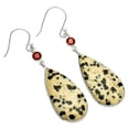 thumbnail image 3 of Natural Dalmatian & Garnet 925 Sterling Silver Earrings Jewelry E-1002 SDE84183, 3 of 5