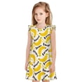 thumbnail image 1 of Fotbe Banana Fruit Vestido de Dormir para Niñas de 3 a 10 Años, Mangas Cortas, Estilo Princesa, Pijama Camisón con Mangas Voladas-X-Large, 1 of 6