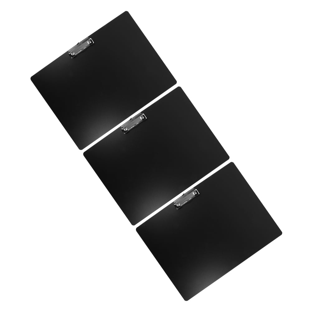 OUNONA  3 Pcs Painting Splint Drawing Office Clipboard Work Student Black