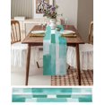 thumbnail image 6 of Table Runners 72 Inches Long Dress Scarves, Green Geometric Farmhouse Kitchen/Dining Table Runner, Coffee Tablerunners, Watercolor Ombre Modern Abstract Art 13x72 Inch, 6 of 7