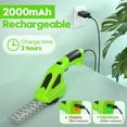 Cordless Grass Shear & Shrubbery Trimmer 2 in 1 Handheld Hedge