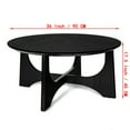 thumbnail image 4 of Noble House 36" Round Wooden Coffee Table with Cross Legs, Modern Minimalist Accent Table for Living Room, Patio, Black, 4 of 9
