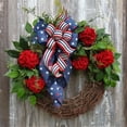 thumbnail image 2 of 4th of July Decoration Patriotic Wreath for Front Door USA Flag Red White and Blue Grapevine Wreaths Hanging Patriotic Decor, 2 of 8