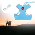 thumbnail image 3 of Arnés de malla para perros y gatos, estilo chaleco transpirable, color azul M, con correa de tracción para un fácil control de tirones, 3 of 8