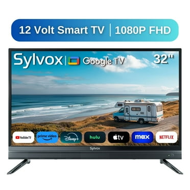 SYLVOX 32 inch RV TV, 1080P Google Smart TV with ATSC Tuner, Support Download APPs, Voice Remote, WiFi, Bluetooth,  AC/DC Powered, 12 Volt TV for RV Camper, Motorhome, Boat and Home (Vehicle Series)