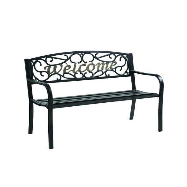  Living  Accents  Steel Welcome Park  Bench  Walmart com 