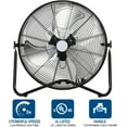 20" High Velocity Floor Fan, 4600 CFM 3Speed Industrial Shop Fan with