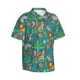 thumbnail image 2 of Easygdp Jungle Animals Men's Hawaiian Shirts Print Lapel Short Sleeve for Beach, vacation, party, casual occasions - Small, 2 of 9