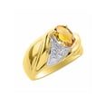 thumbnail image 3 of RYLOS Bagues pour Femmes Bague en Argent Plaquée Or 14K Pierre Précieuse Ovale 8X6MM et Diamants Design Classique Novembre Citrine Bijoux pour Femmes Taille 5, 3 of 7