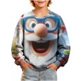 thumbnail image 4 of Nekdswn Kids Christmas Sweatshirt Ugly Xmas Santa Graphic Hooded Pullover Drop Shoulder Long Sleeve Top Warm Fleece Lined Winter Holiday, 4 of 9