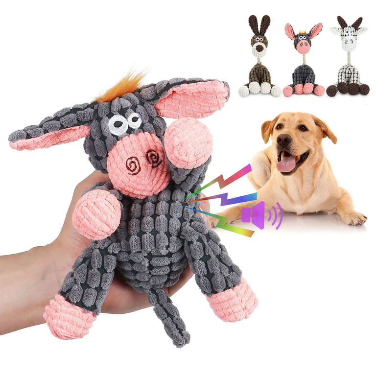 3 in 1 Durable Treat Dspensing Squeaky Plush Dog Chew Toys for Aggressive