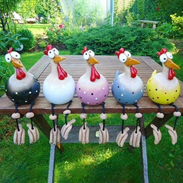 Pollo de cerámica Jadeshay figura de animal para Decoración de jardín 13 cm 25 cm