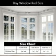 thumbnail image 5 of MERIVILLE 1" Bay Window Curtain Rod Set, Adjustable Side 20–37" and Center 38–72", Single Rod, Satin Nickel, 5 of 11