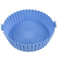 thumbnail image 1 of Freidora de aire resistente al calor Pote de silicona con mango Reutilizable Reutilizables Microondas Bandeja Verduras Cestas de carne de res Hogar Azul sidaley HA059581-03, 1 of 7