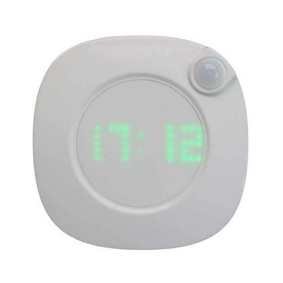 thinsony Wall Clock Light PIR Motions Sensor Human Body Induction Night Lamp Battery Operated Cordless Home Digital Lighting Dimmable Rechargeable