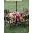 thumbnail image 5 of Square Outdoor Tablecloth with Umbrella Hole Pink Floral Outside Table Cloth Waterproof Patio Table Cover Watercolor Flowers Leaves Plants Watercolor Zipper Tablecloths for Picnic Camping 54x54 Inch, 5 of 8