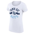thumbnail image 2 of Women's G-III 4Her by Carl Banks White Tampa Bay Rays Super-Slim Fit Lightweight City Graphic T-Shirt, 2 of 5