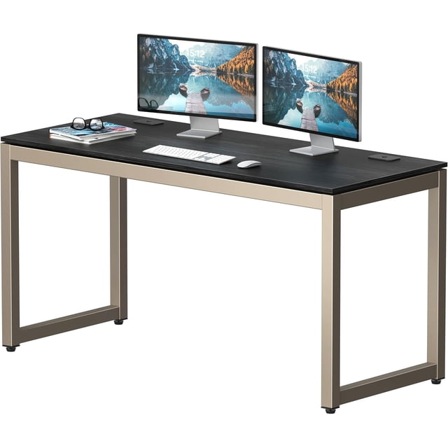 Commercial-Grade Office Computer Desk x cm Silver w/Espresso Top