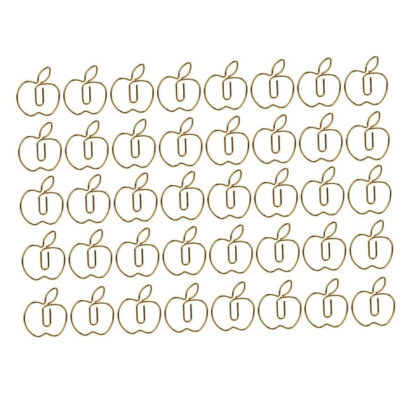 Trombone, 40pcs trombone en métal doré pour fournitures de bureau, grande taille artisanat trombone forme de pommes pour l'école