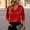 Red, variant on Womens T Shirts Satin Push Up Neck Three Quarter Sleeve T Shirt Blouse Top Simple Basic Clothing Blue S