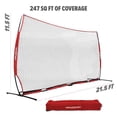 thumbnail image 3 of PowerNet Portable Sports Net for Protection, Soccer, Lacrosse & Volleyball Rebounder, Softball Baseball Net, Basketball Net, Indoor Outdoor Safety Net, Backyard & Garage Backstop (21.5x11.5FT, Red), 3 of 5