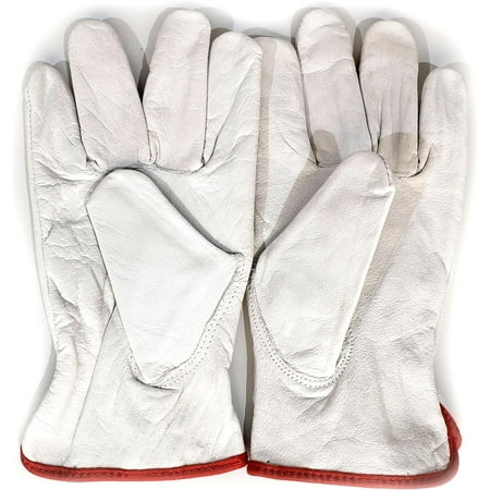

USA Pro Tools Cowhide Leather Gloves for Truck Drives Warehouse construction and Gardening Work | 12 pairs (XL)